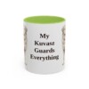 11oz Funny Kuvasz Mug, Light Green, front view