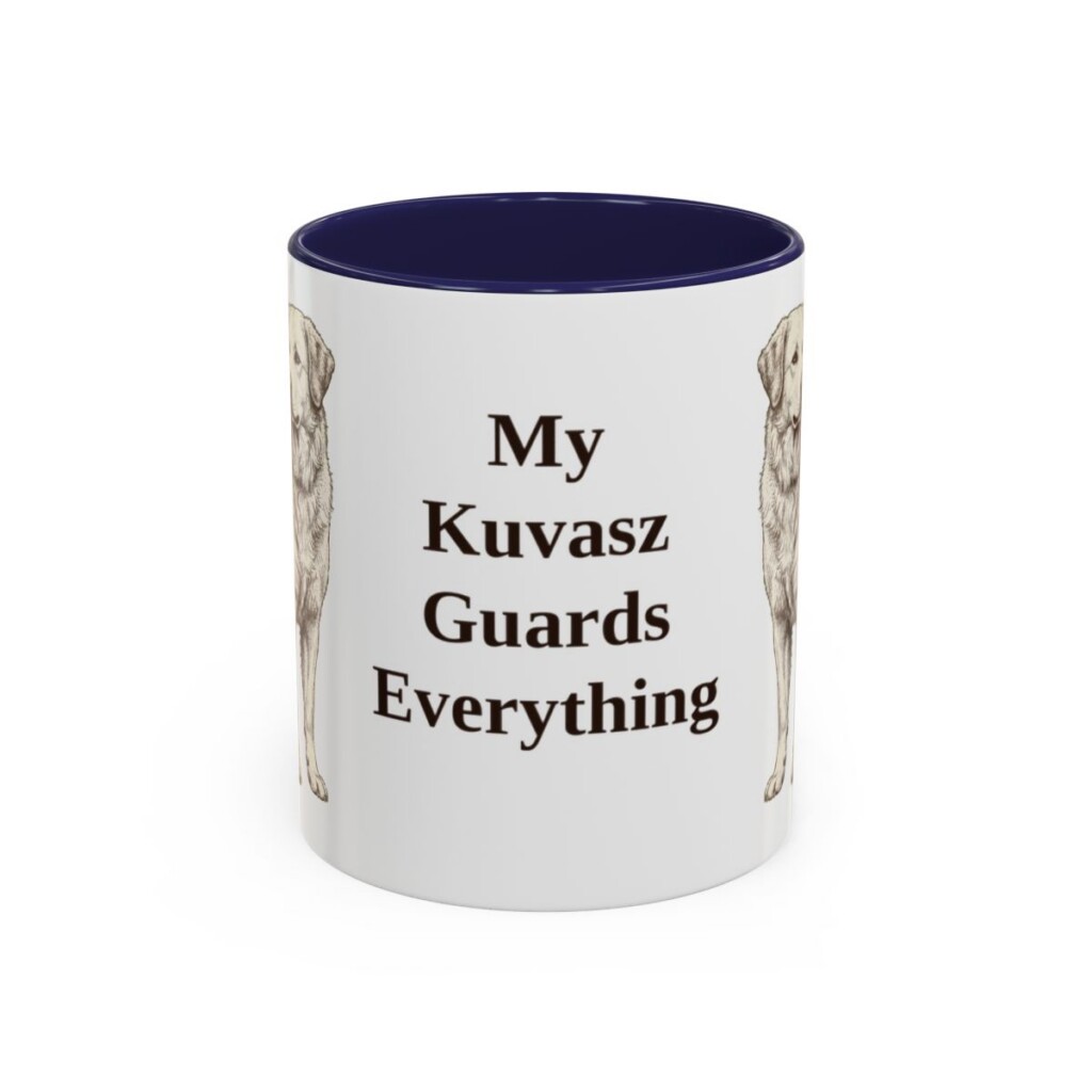11oz Funny Kuvasz Mug, Navy, front view