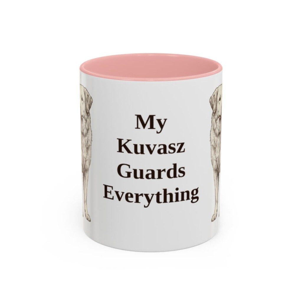 11oz Funny Kuvasz Mug, Pink, front view