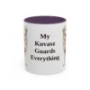 11oz Funny Kuvasz Mug, Purple, front view