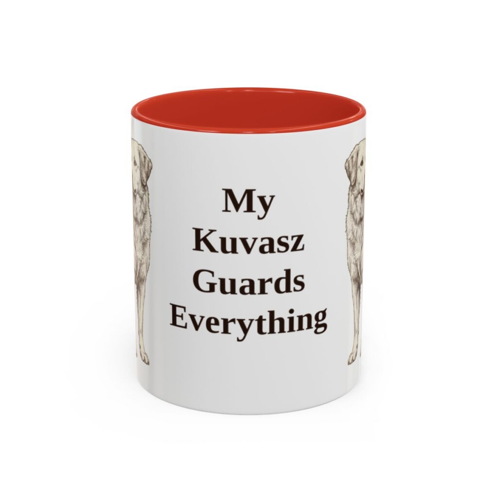 11oz Funny Kuvasz Mug, Red, front view
