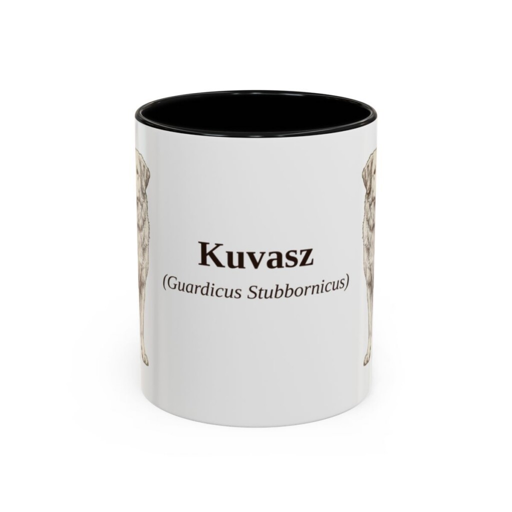 11oz-kuvasz-mug-latin-black-front 11oz Kuvasz Latin Mug, Black, front view