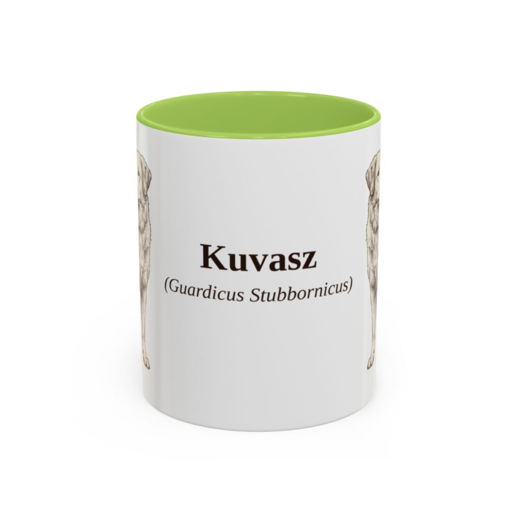 11oz-kuvasz-mug-latin-light-green 11oz Kuvasz Latin Mug, Light Green, front view