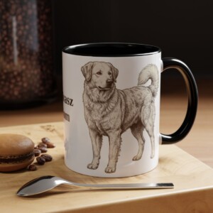 11oz Kuvasz Dog Mom Mug, Black, lifestyle photo