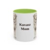 11oz Kuvasz Dog Mom Mug, Light Green, front view