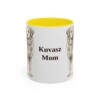 11oz Kuvasz Dog Mom Mug, Yellow, front view
