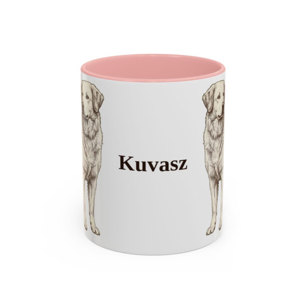 11oz Kuvasz Mug, Pink, front view