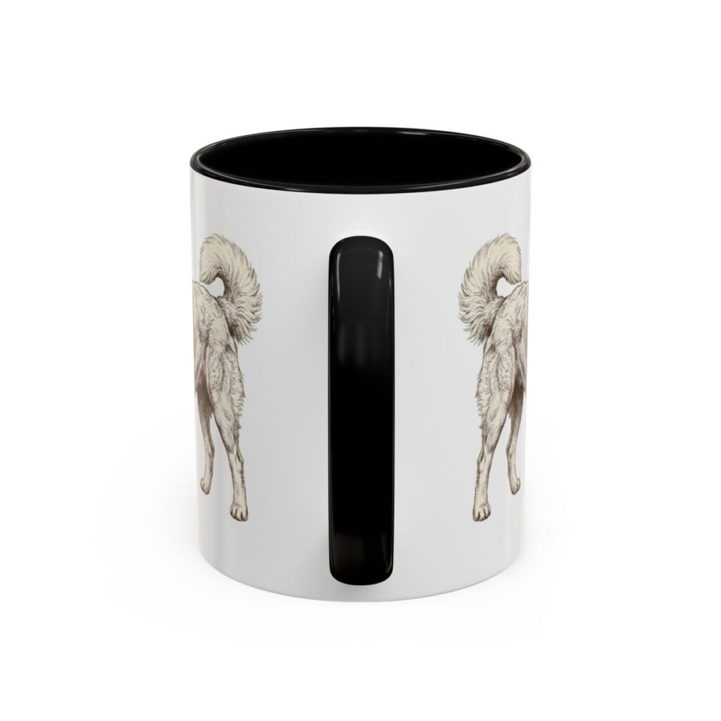 11oz Kuvasz Mug, Black, back view