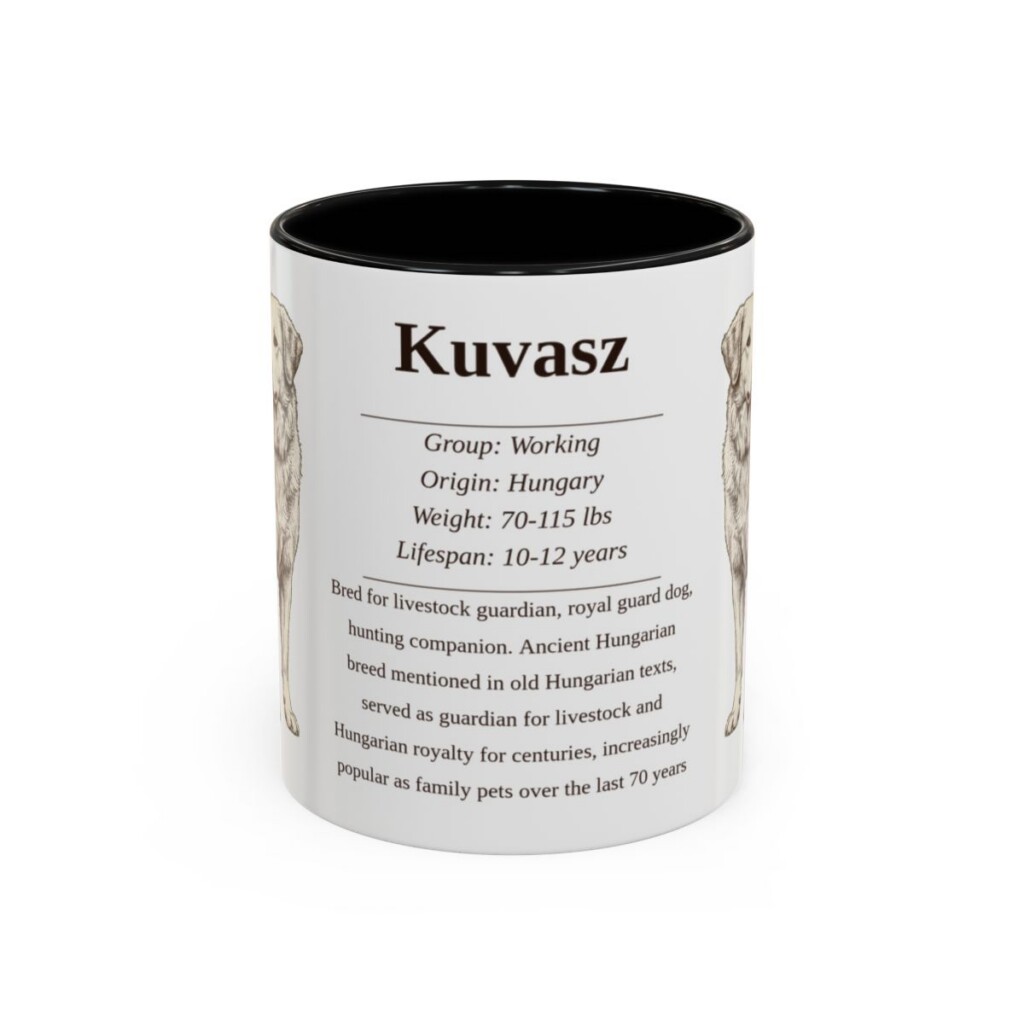 11oz Kuvasz Mug, Black, front view