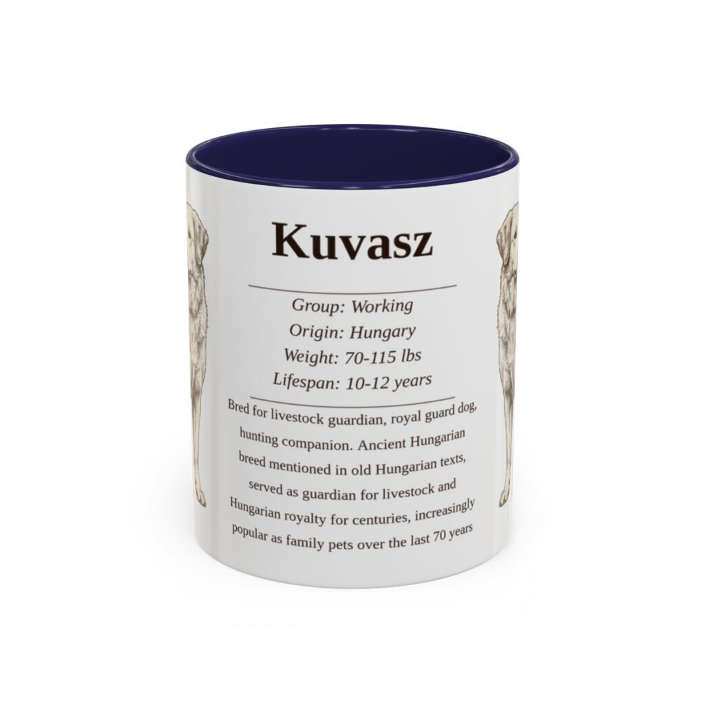 11oz Kuvasz Mug, Navy, front view