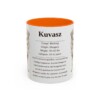11oz Kuvasz Mug, Orange, front view