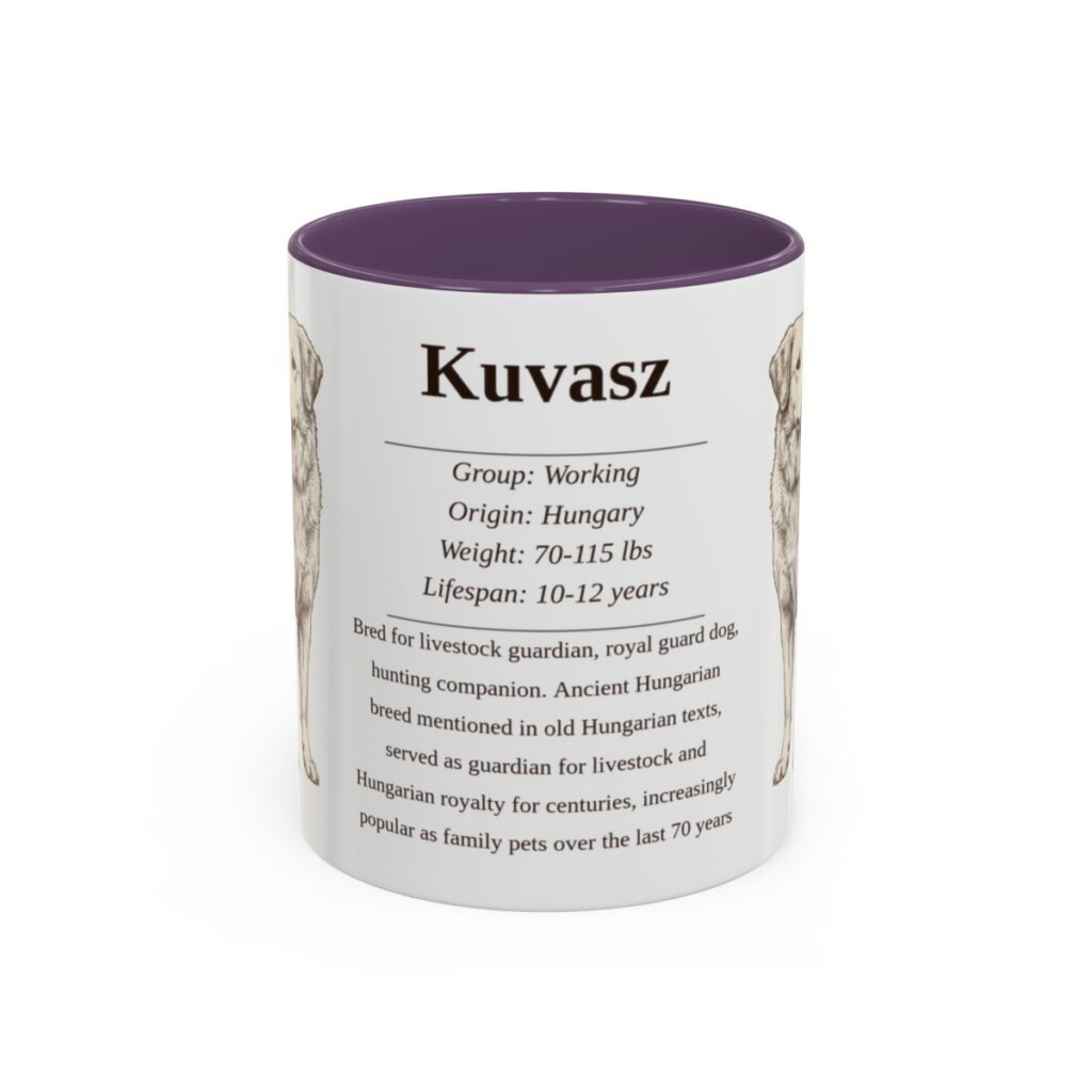 11oz Kuvasz Mug, Purple, front view