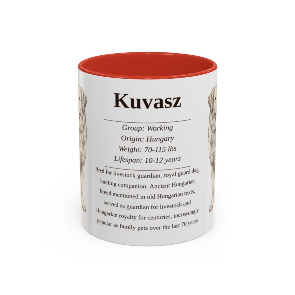 11oz Kuvasz Mug, Red, front view