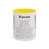 11oz Kuvasz Mug, Yellow, front view
