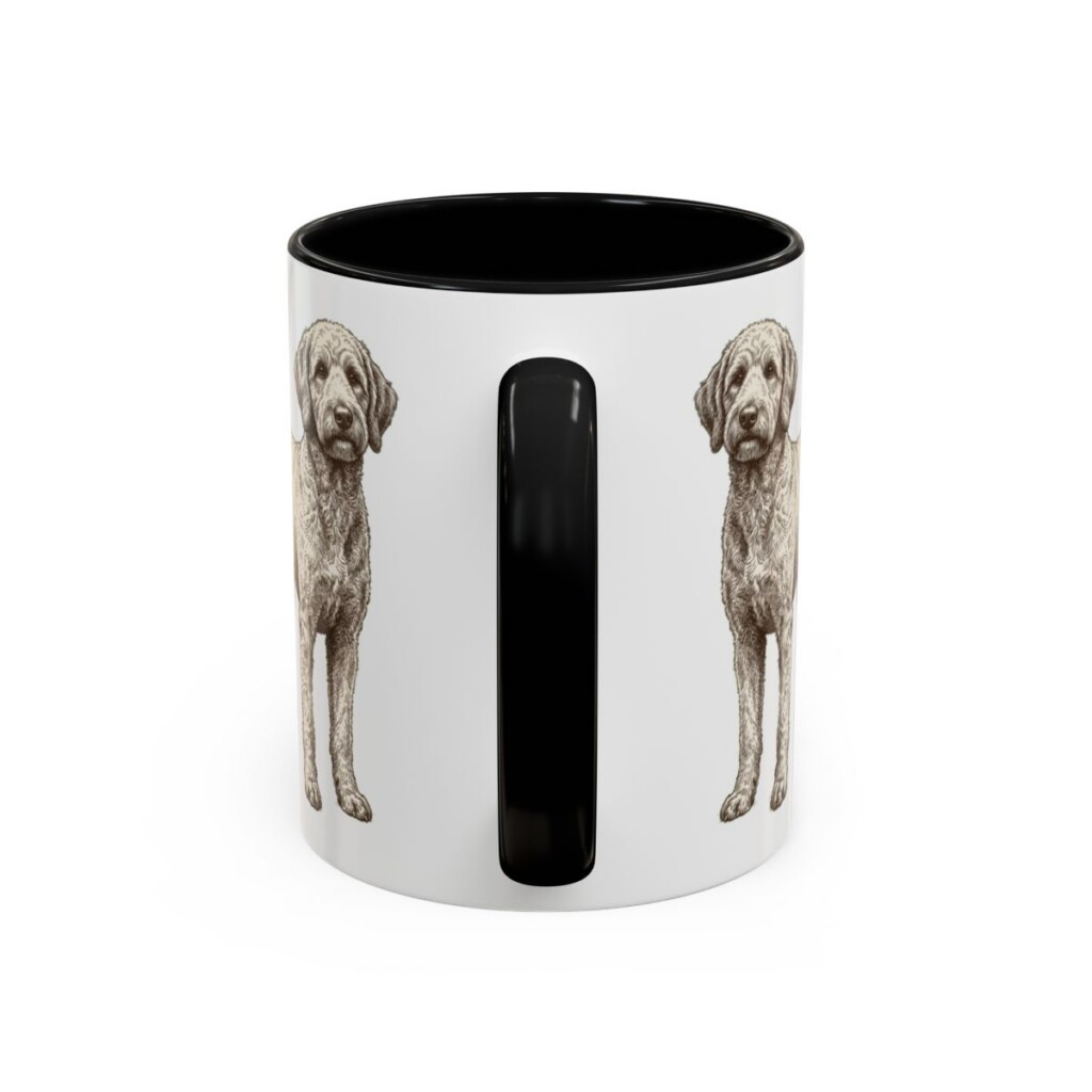11oz Labradoodle Dog Dad Mug, Black, back view