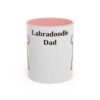 11oz Labradoodle Dog Dad Mug, Pink, front view