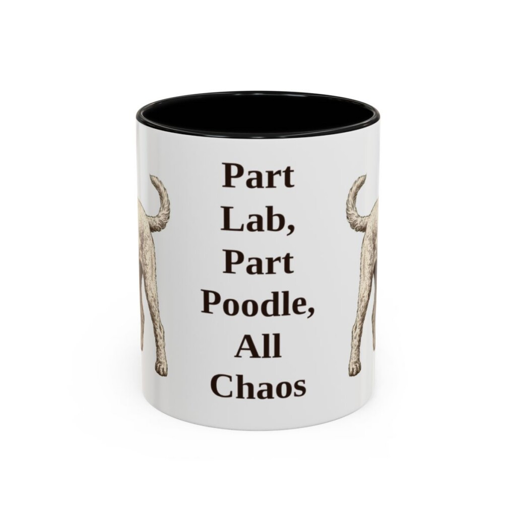 11oz Funny Labradoodle Mug, Black, front view