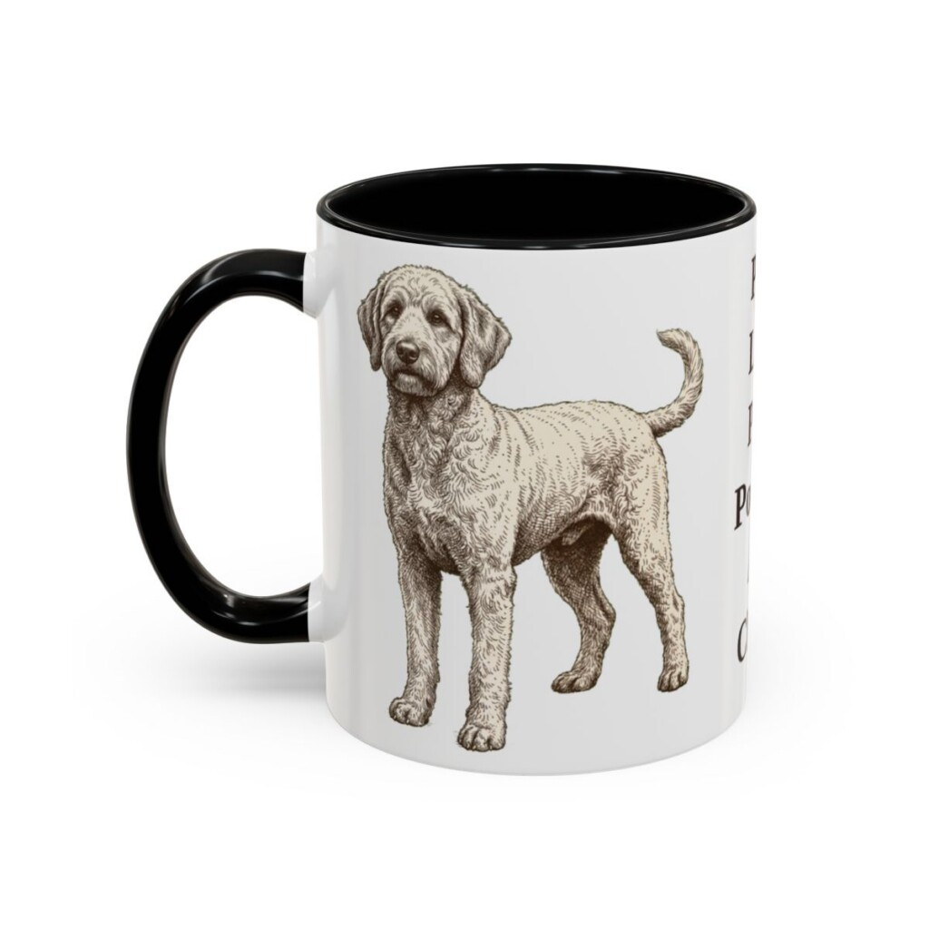 11oz Funny Labradoodle Mug, Black, left side view