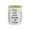11oz Funny Labradoodle Mug, Light Green, front view