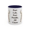 11oz Funny Labradoodle Mug, Navy, front view