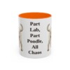 11oz Funny Labradoodle Mug, Orange, front view