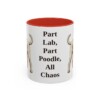 11oz Funny Labradoodle Mug, Red, front view