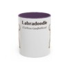 11oz Labradoodle Latin Mug, Purple, front view