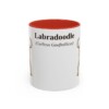 11oz Labradoodle Latin Mug, Red, front view
