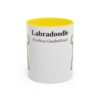 11oz Labradoodle Latin Mug, Yellow, front view