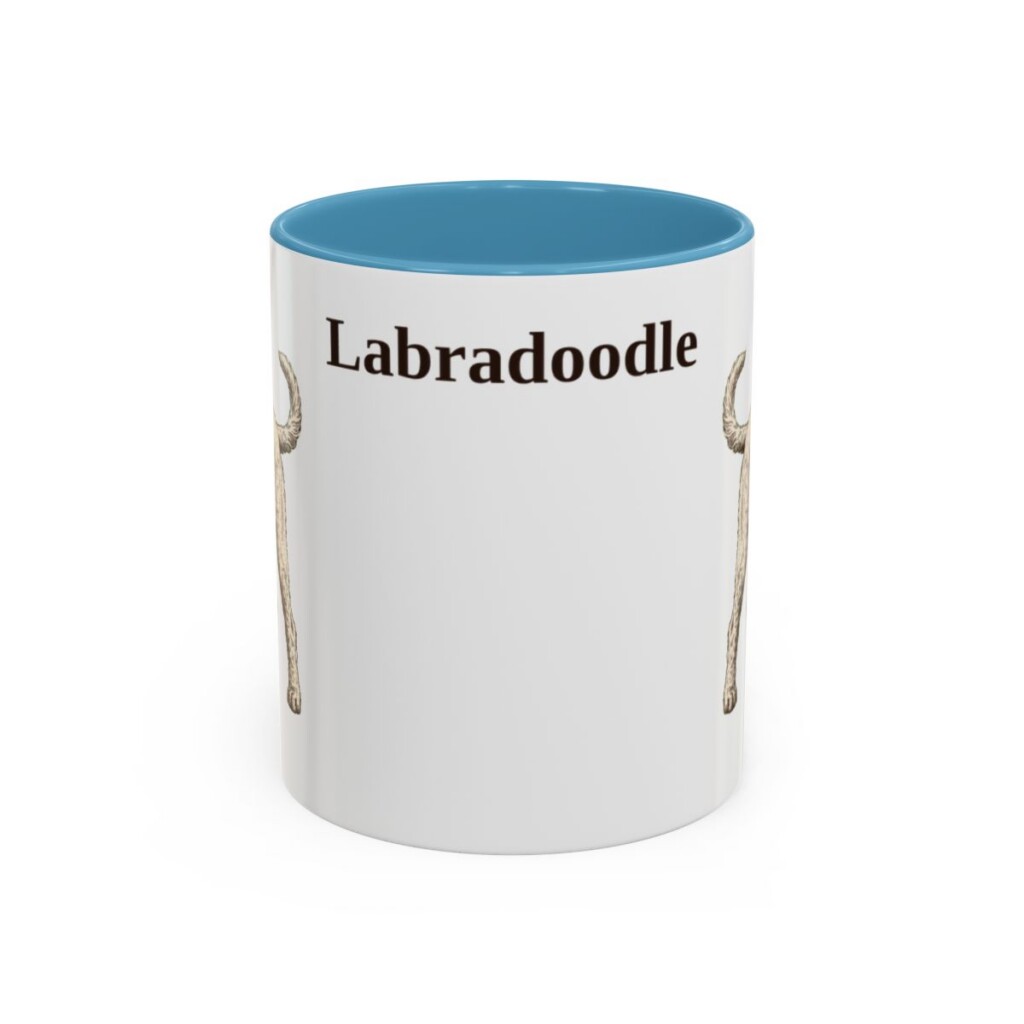 11oz-labradoodle-mug-light-blue 11oz Labradoodle Mug, Light Blue, front view