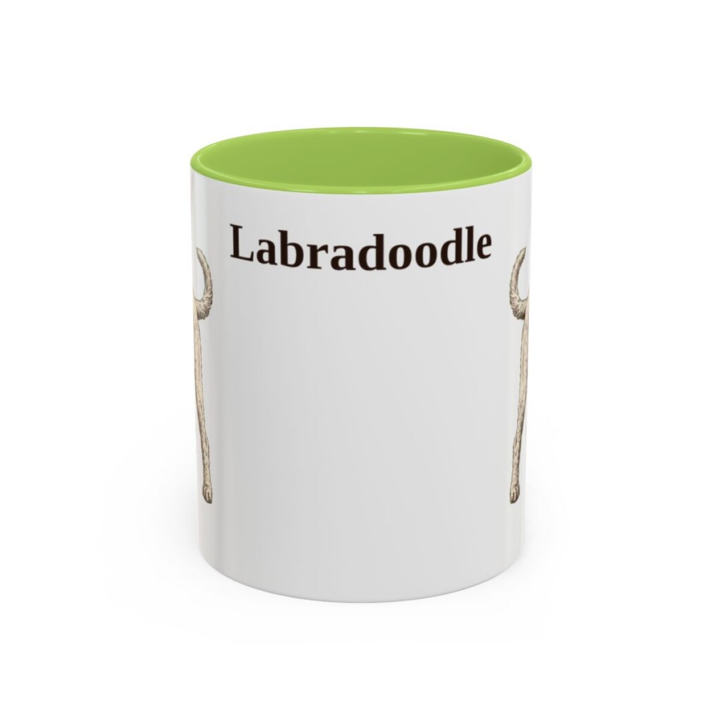 11oz-labradoodle-mug-light-green 11oz Labradoodle Mug, Light Green, front view
