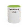 11oz Labradoodle Dog Mom Mug, Light Green, front view