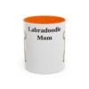 11oz Labradoodle Dog Mom Mug, Orange, front view