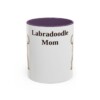 11oz Labradoodle Dog Mom Mug, Purple, front view