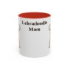 11oz Labradoodle Dog Mom Mug, Red, front view