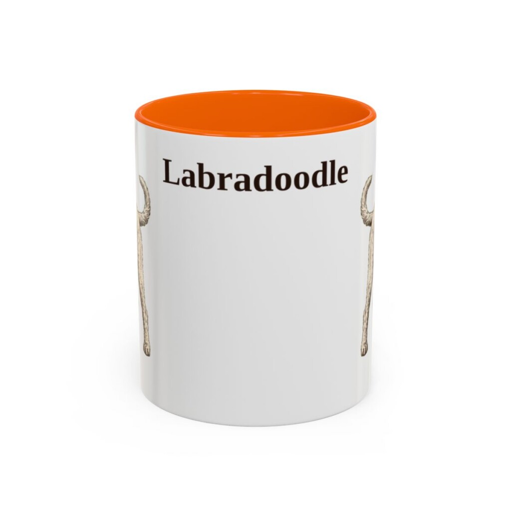 11oz-labradoodle-mug-orange 11oz Labradoodle Mug, Orange, front view