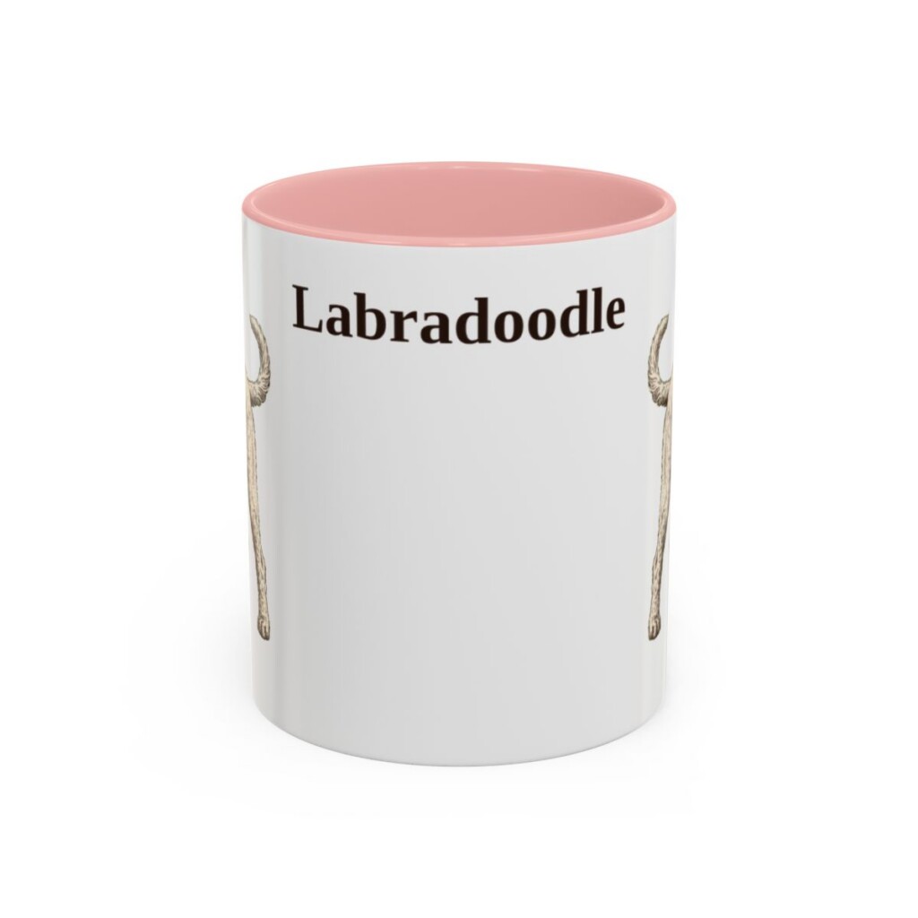 11oz-labradoodle-mug-pink 11oz Labradoodle Mug, Pink, front view