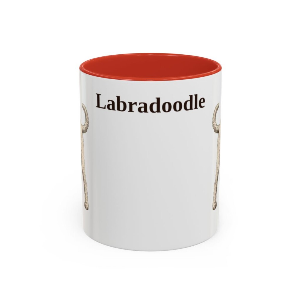 11oz-labradoodle-mug-red 11oz Labradoodle Mug, Red, front view