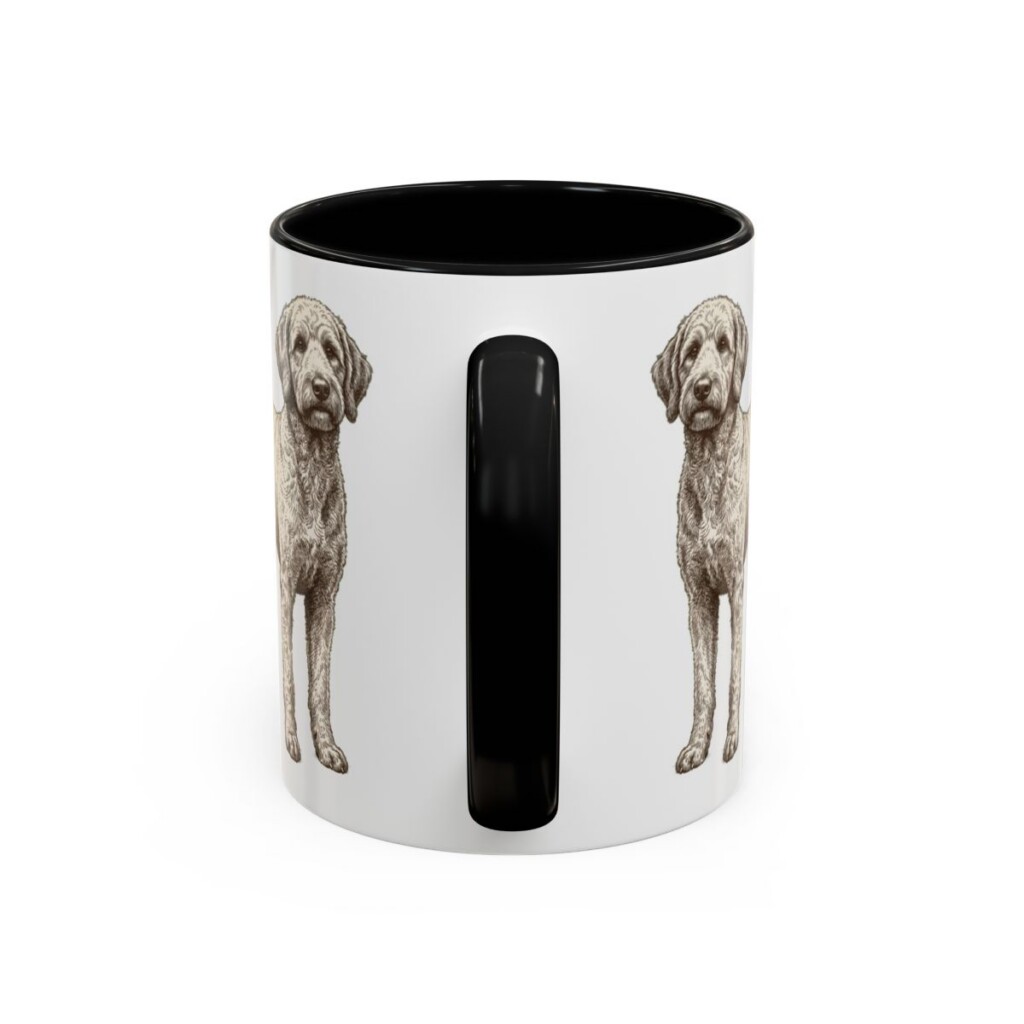 11oz Labradoodle Mug, Black, back view