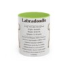 11oz Labradoodle Mug, Light Green, front view