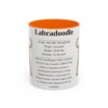 11oz Labradoodle Mug, Orange, front view