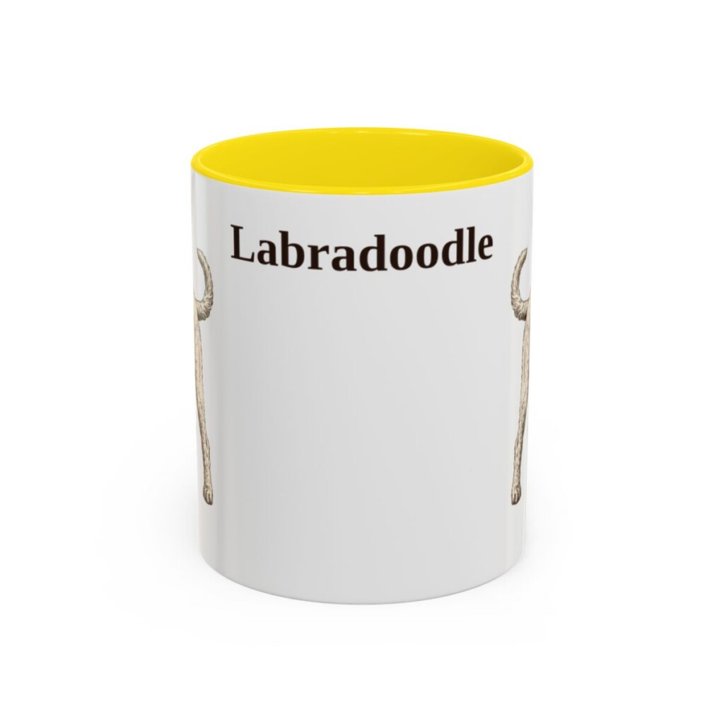 11oz-labradoodle-mug-yellow 11oz Labradoodle Mug, Yellow, front view