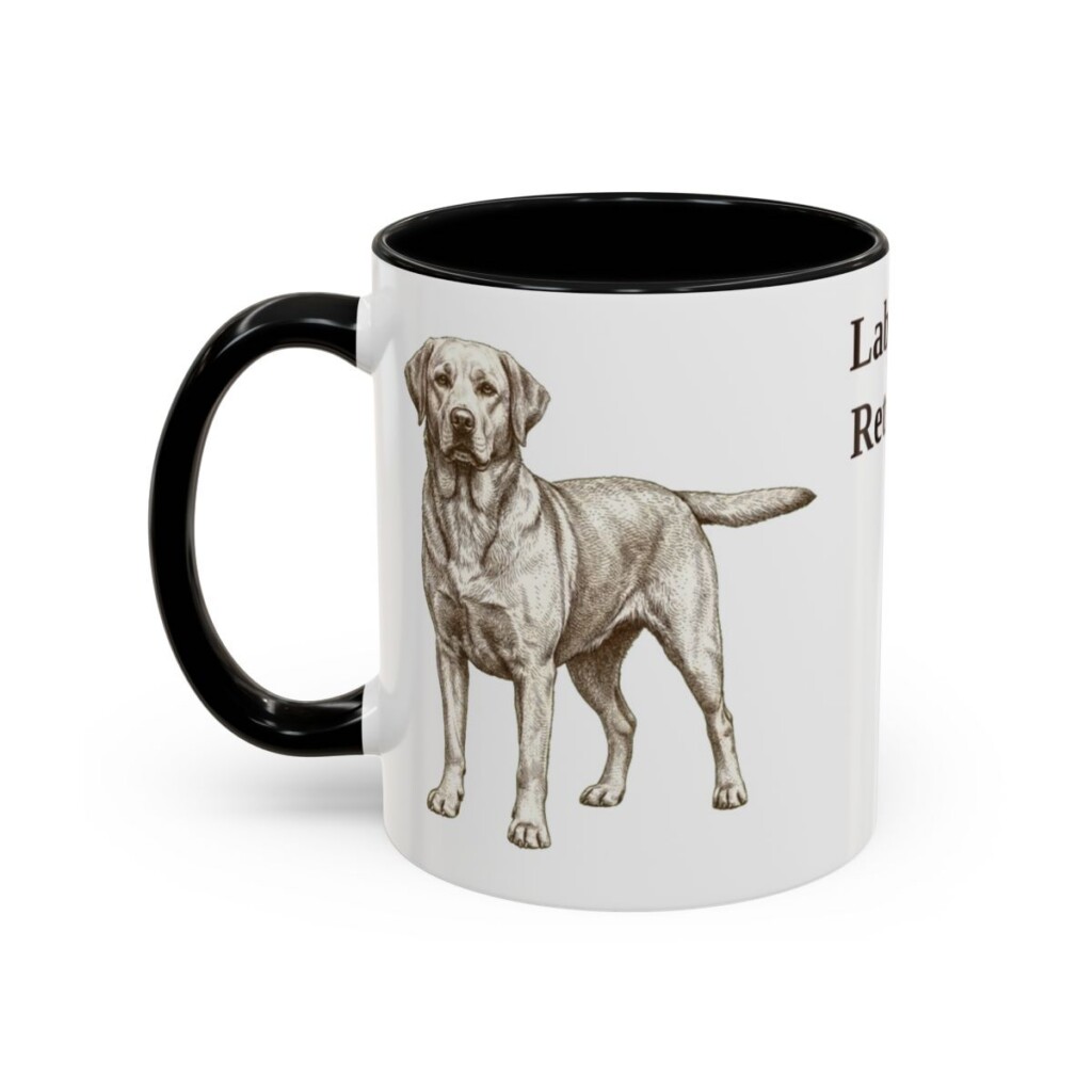 11oz Labrador Retriever Mug, Black, left side view