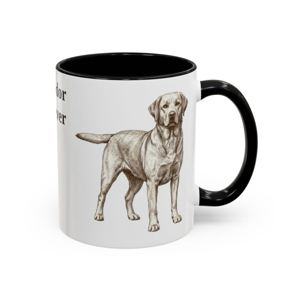11oz Labrador Retriever Mug, Black, right side view