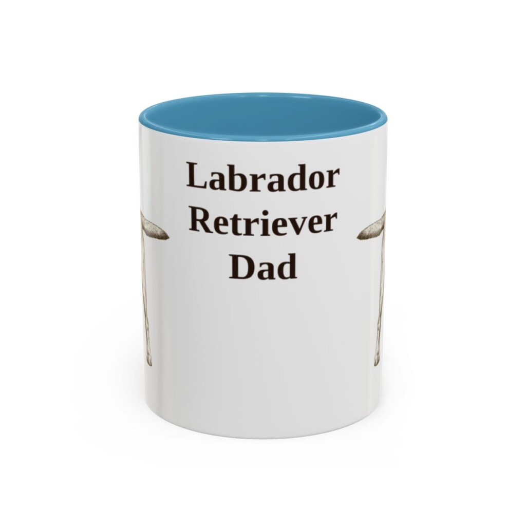 11oz Labrador Retriever Dog Dad Mug, Light Blue, front view