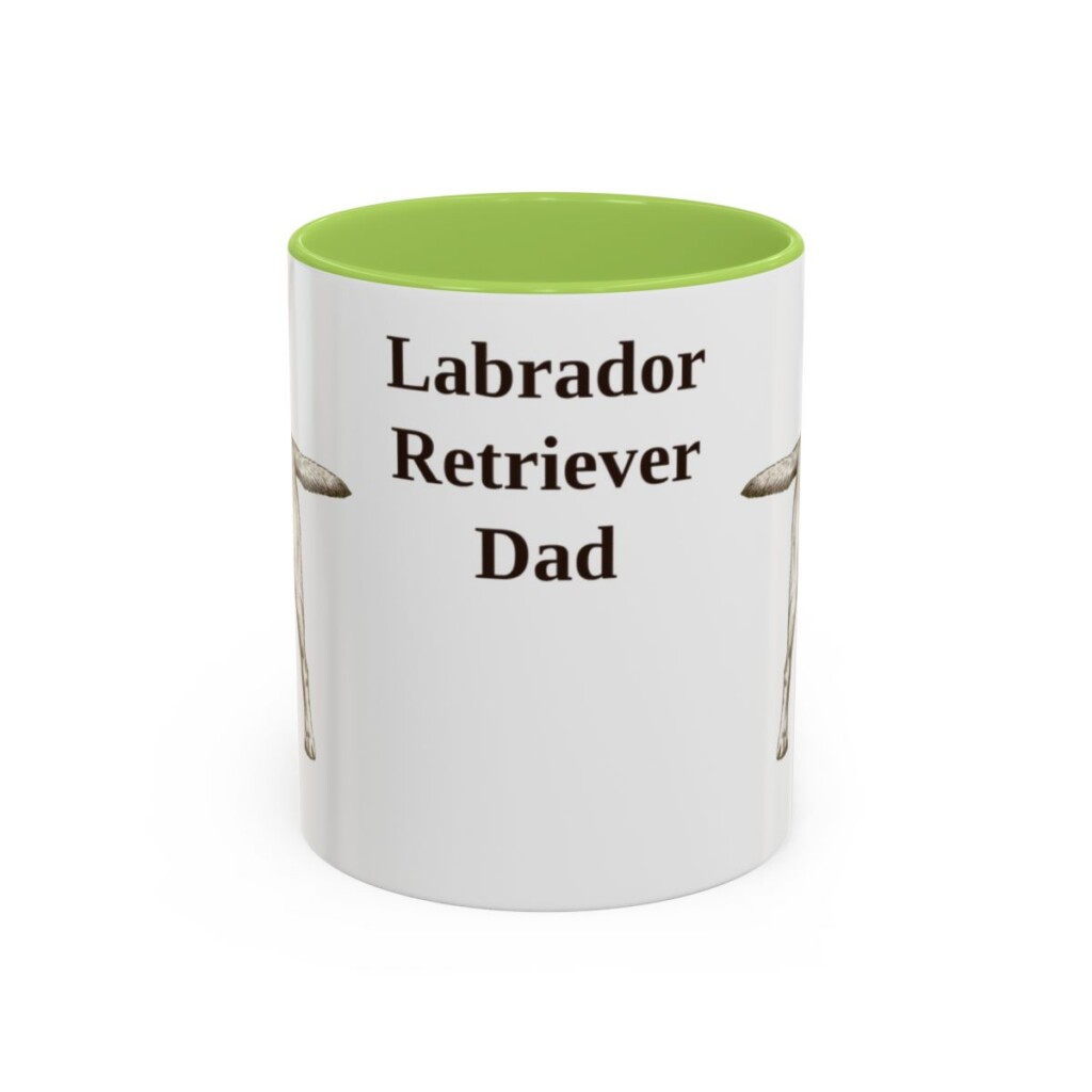 11oz Labrador Retriever Dog Dad Mug, Light Green, front view