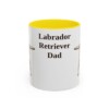 11oz Labrador Retriever Dog Dad Mug, Yellow, front view