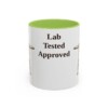 11oz Funny Labrador Retriever Mug, Light Green, front view