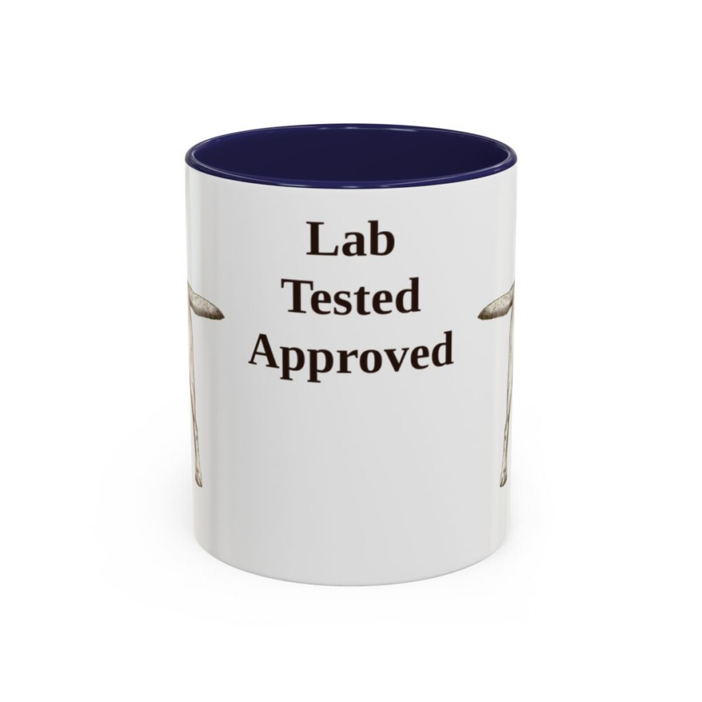 11oz Funny Labrador Retriever Mug, Navy, front view