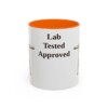 11oz Funny Labrador Retriever Mug, Orange, front view